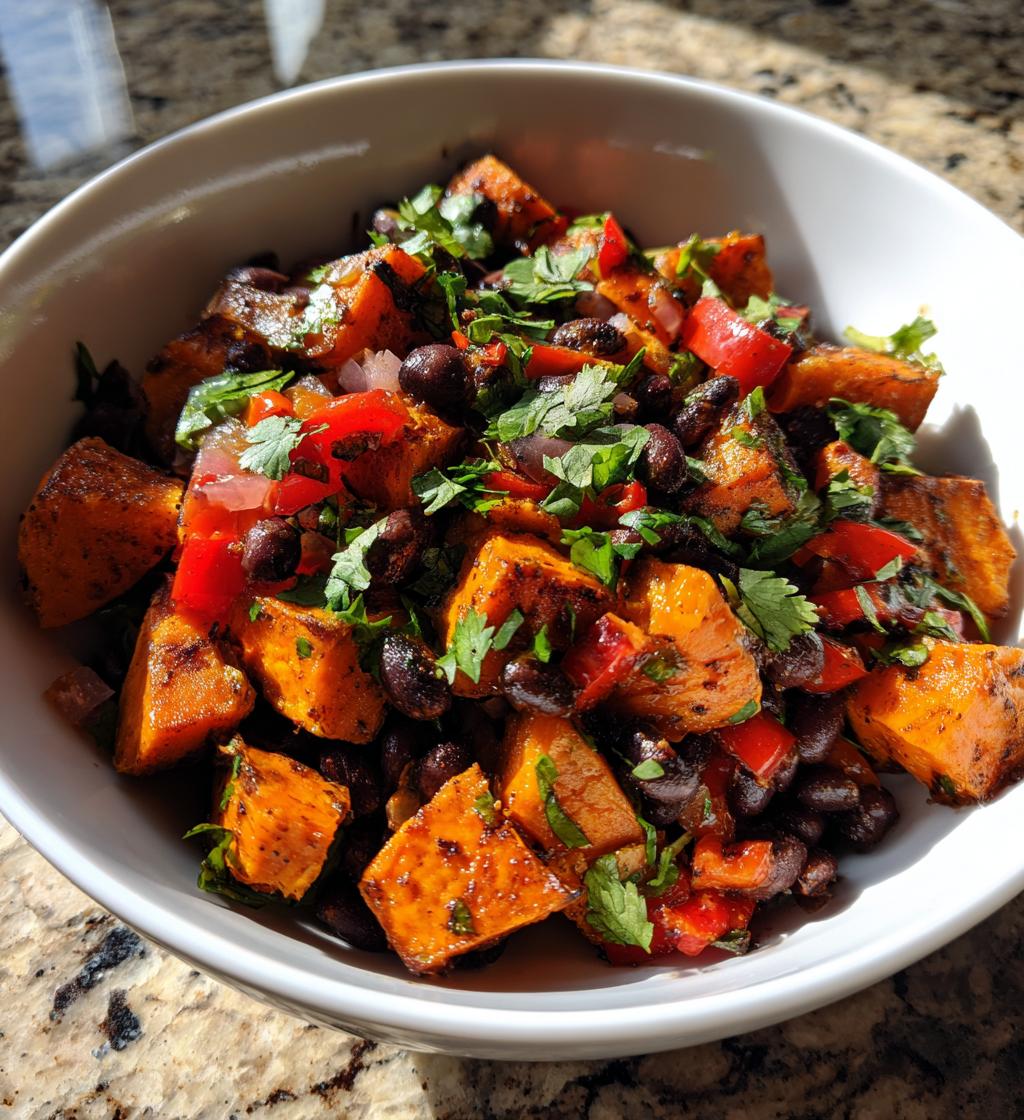 Roasted North Charlotte Sweet Potato and Black Bean Salad