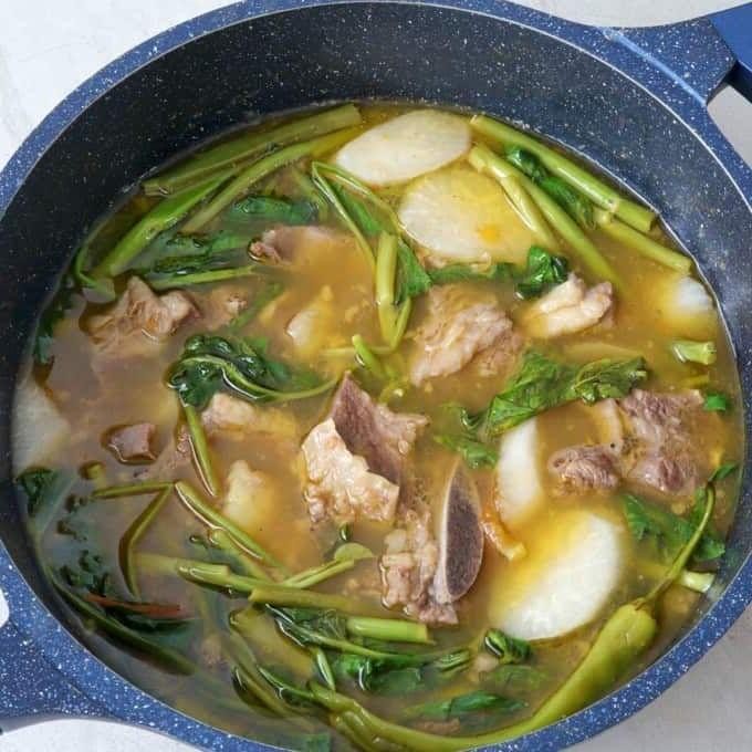 Classic Pork Sinigang with Taro and Water Spinach