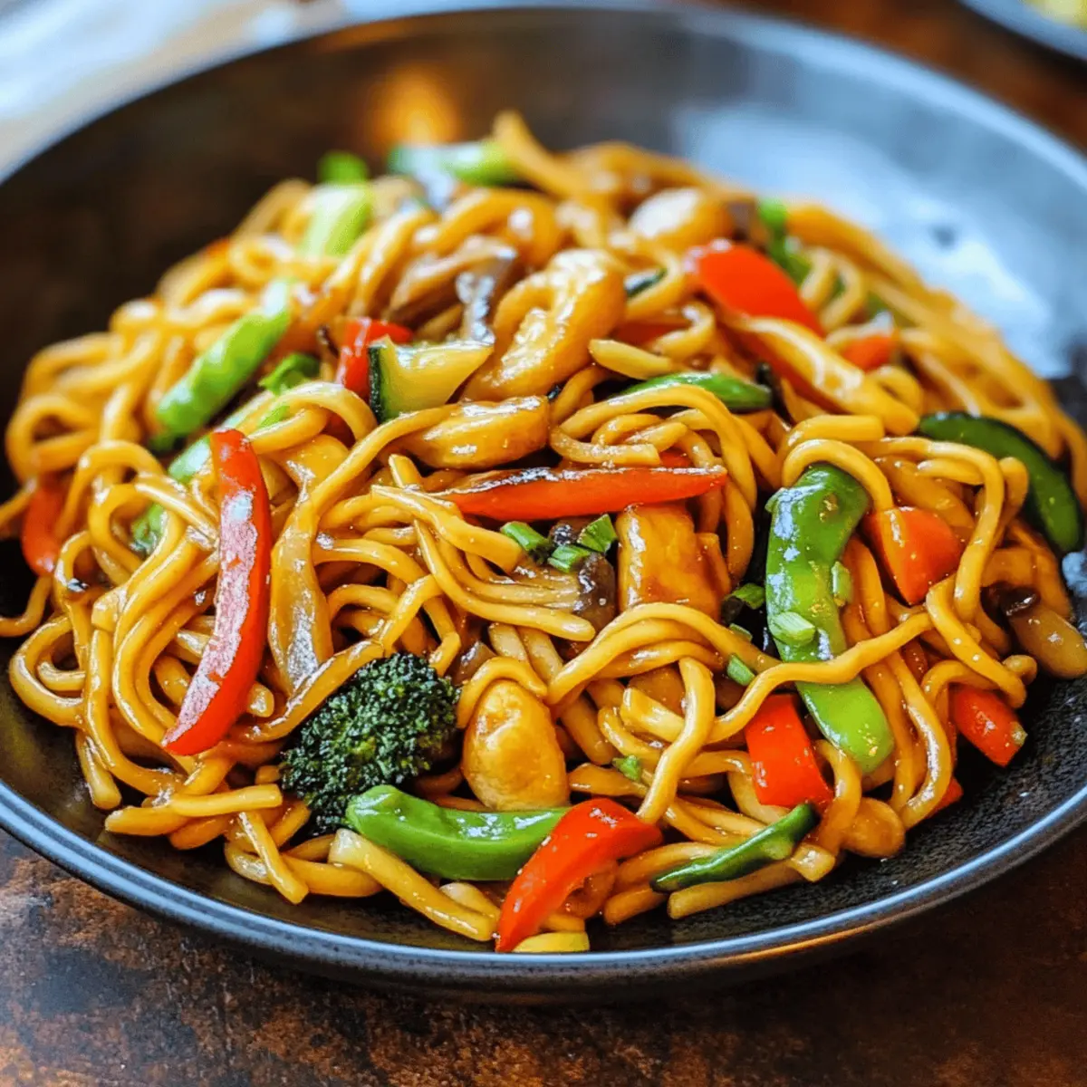Chili-Garlic Egg Noodles Stir Fry with Vegetables
