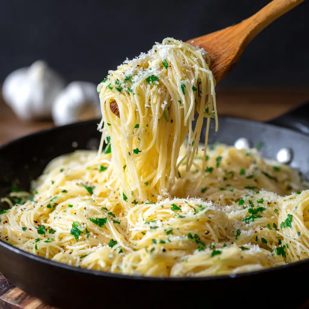 Garlic Butter Angel Hair Pasta with Cherry Tomatoes