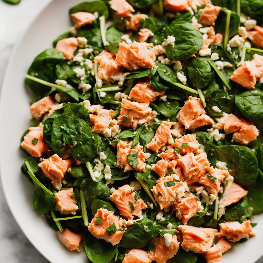 Pan-Seared Salmon with Avocado and Spinach Salad