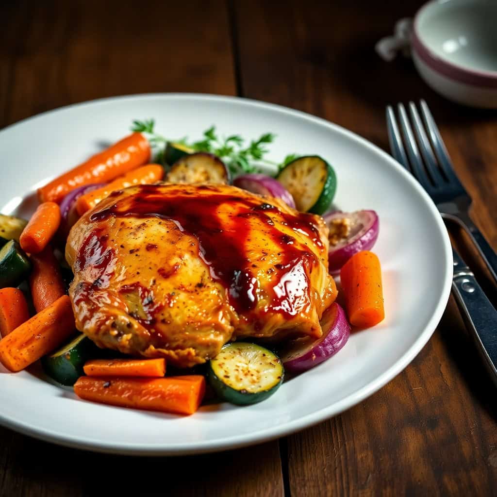 One-Pan Balsamic Glazed Chicken with Roasted Vegetables