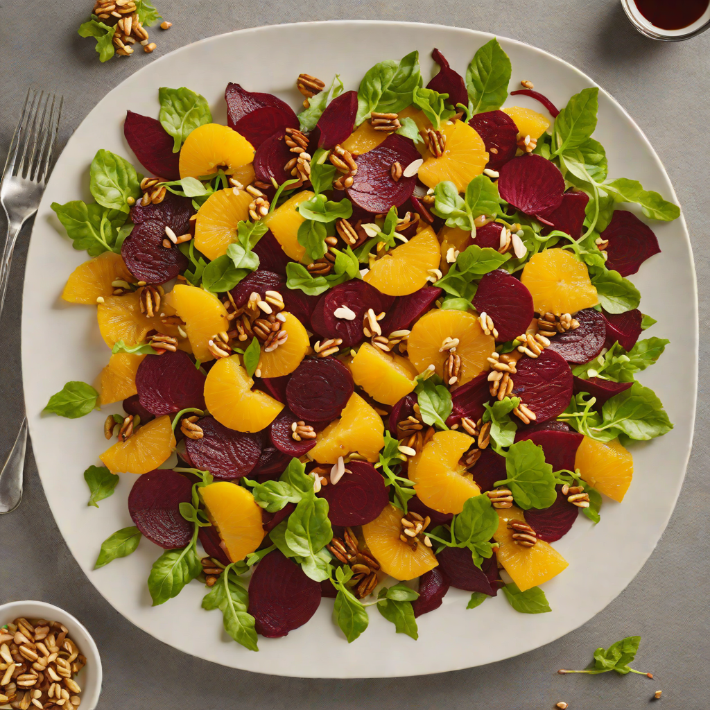 Glazed Beet and Walnut Salad with Citrus Dressing