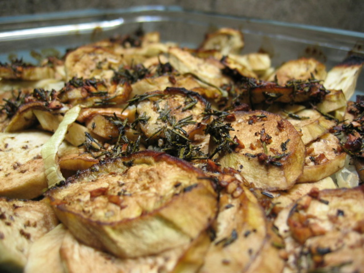 Herb-Roasted Eggplant & Zucchini