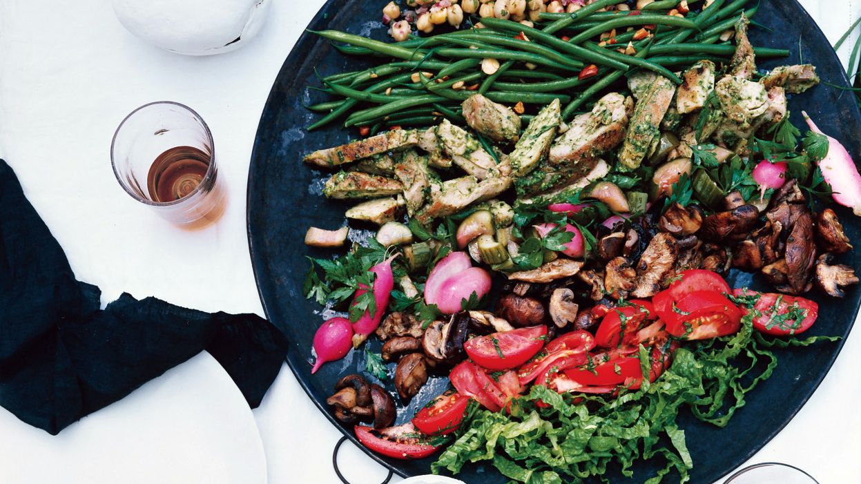 Citrus-Marinated Grilled Chicken with Summer Herb Salad