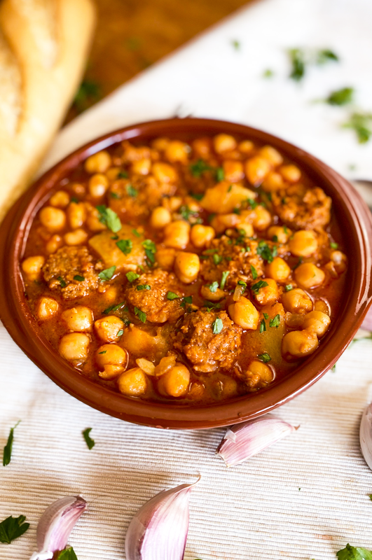 Rustic Spanish Chickpea and Chorizo Stew