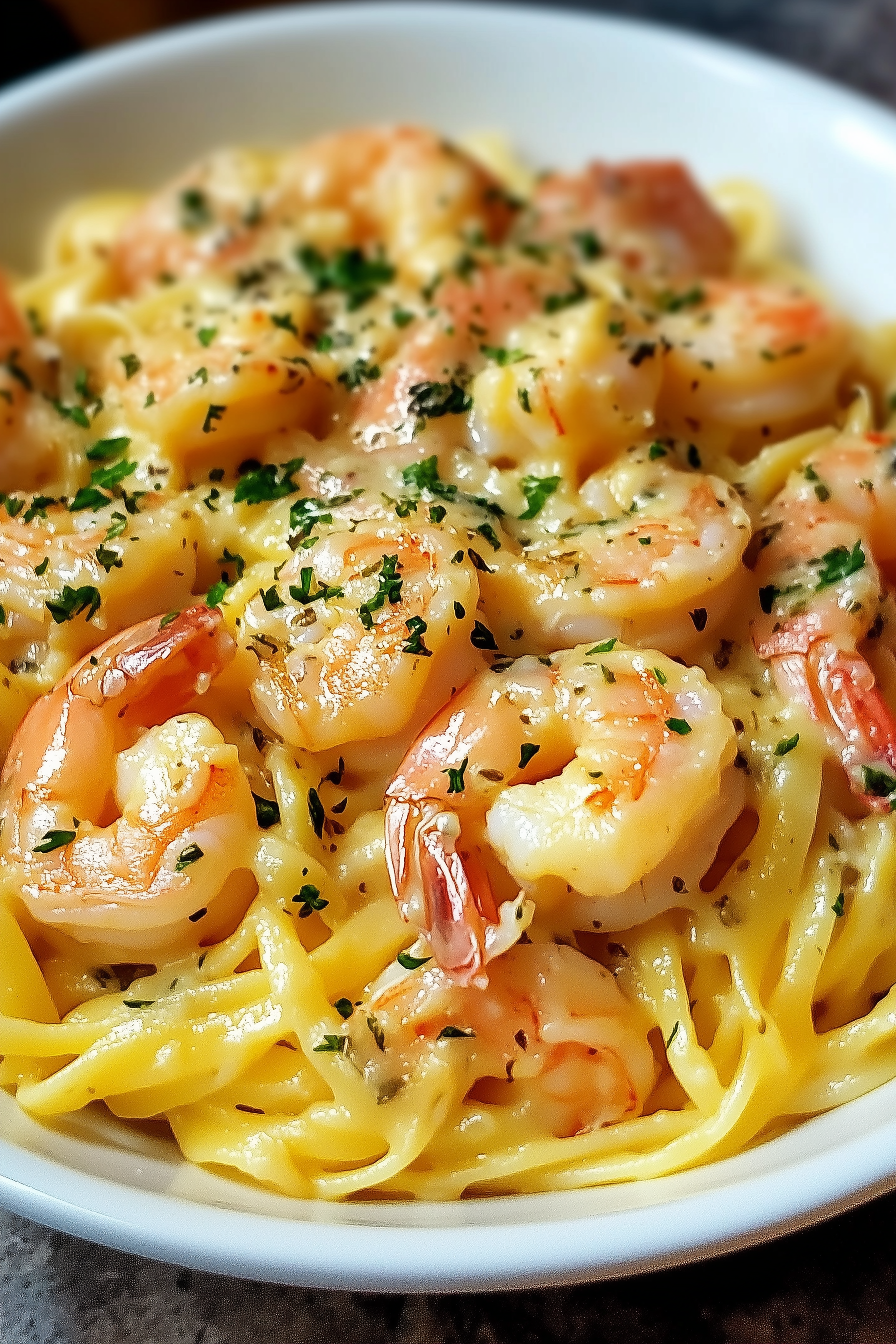 XML-Structured Creamy Garlic Shrimp Pasta