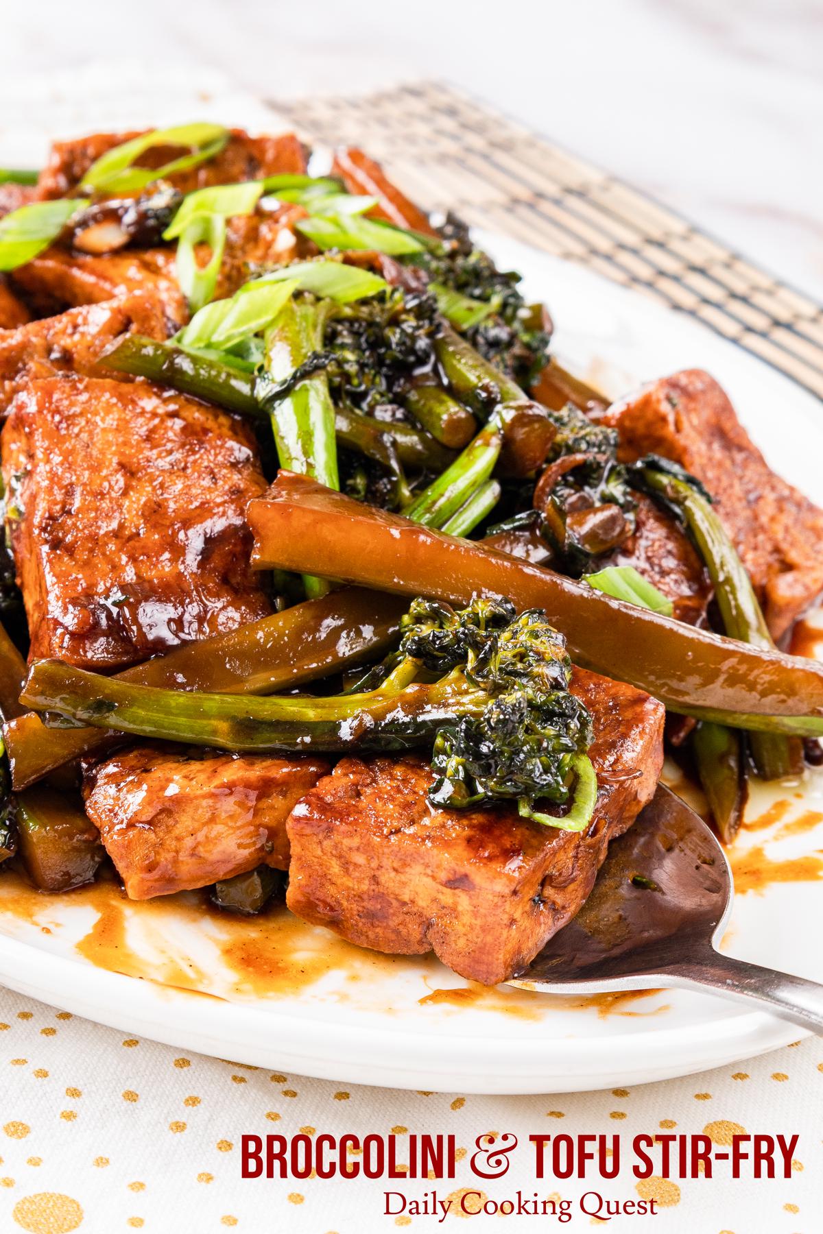 XML-Tagged Spicy Tofu Stir-Fry with Broccolini