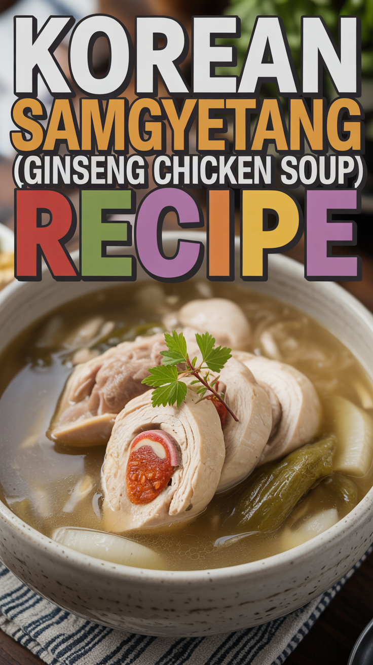 Steamed Korean Ginseng Chicken Soup (Samgyetang)