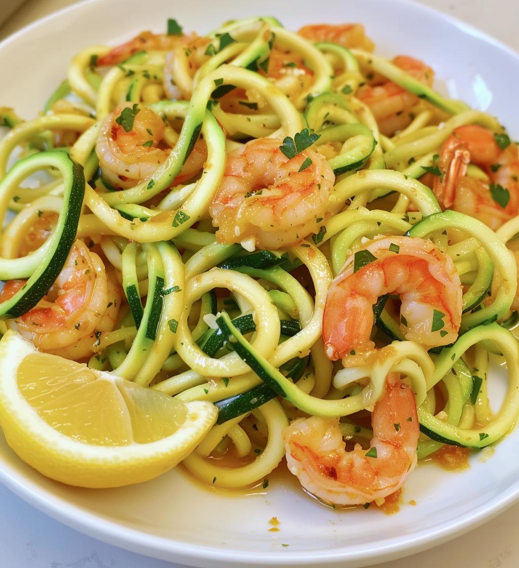 Stovetop Shrimp Scampi with Zucchini Noodles