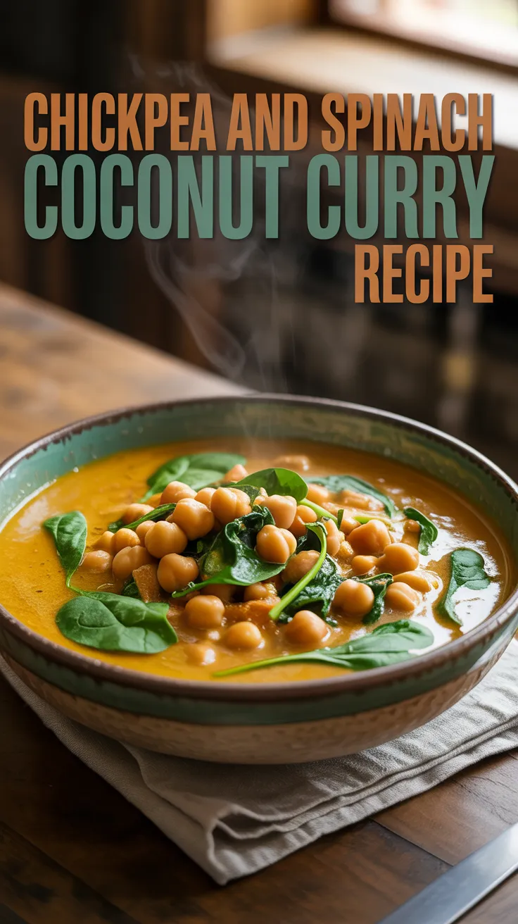 Vegetarian Chickpea and Spinach Curry with Coconut Milk