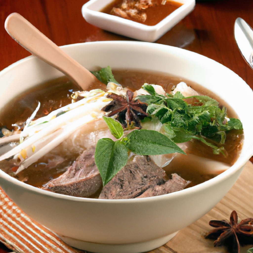 Slow-Simmered Beef Pho with Star Anise and Fresh Herbs