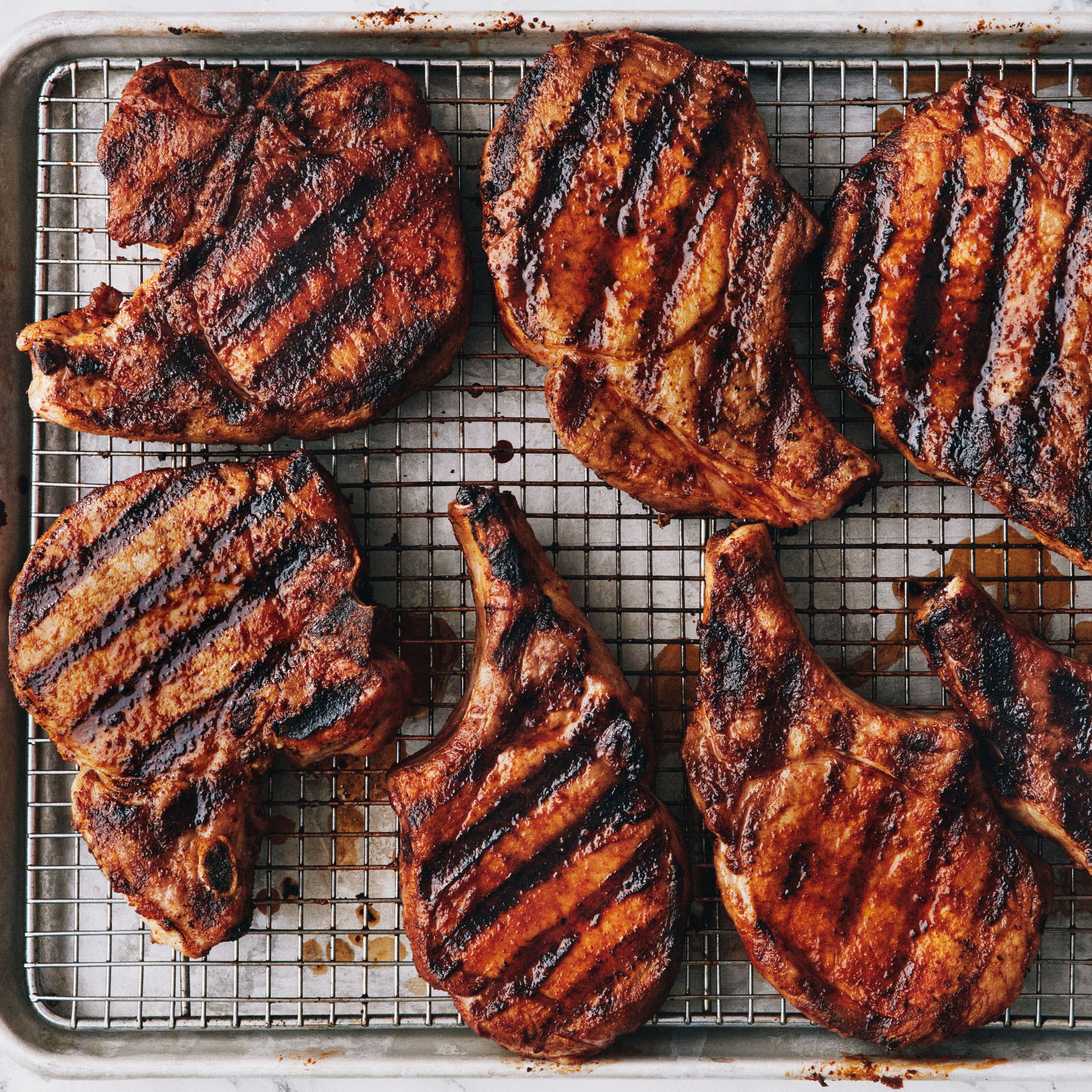 Instant Coffee Rubbed Grilled Pork Chops