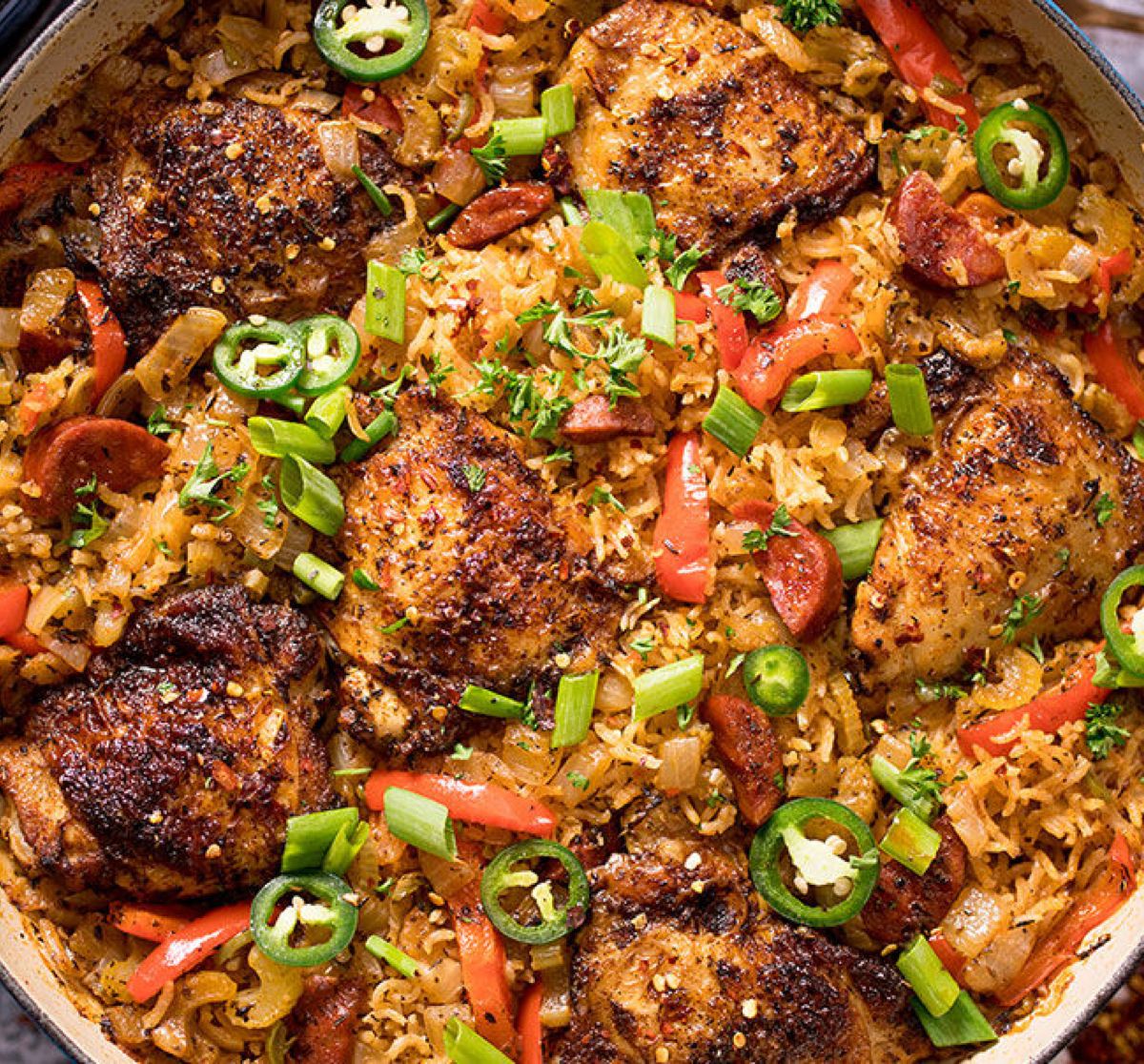 Green, Purple, and Gold Mardi Gras Salad with Cajun Blackened Chicken
