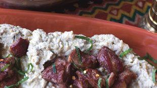 Baked Herb-Marinated Lamb with Charred Eggplant