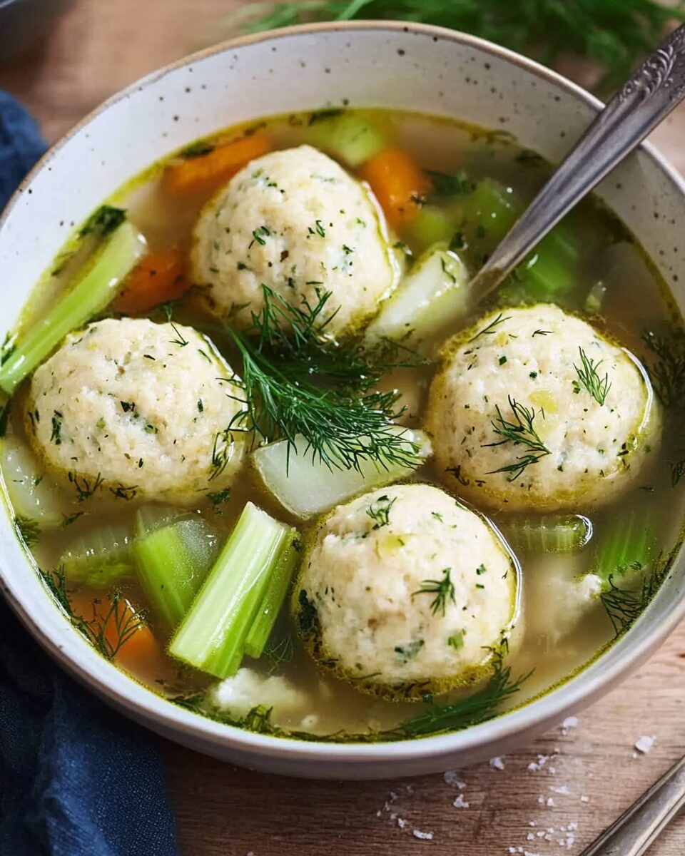 Herbed Matzo Ball Soup with Fresh Dill and Carrots