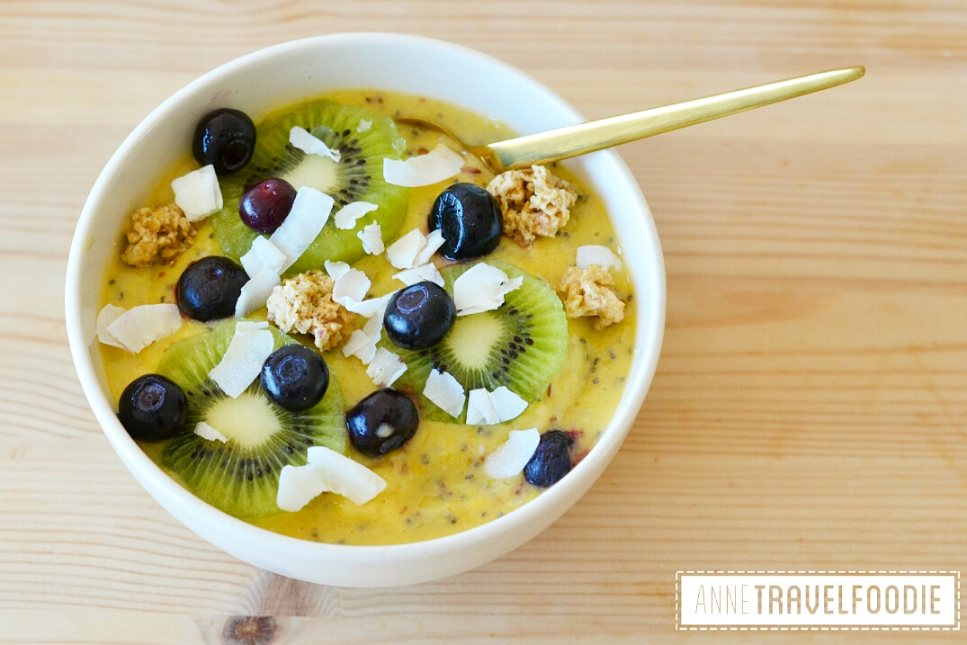 Mid-Ripe Mango and Coconut Vegan Smoothie Bowl