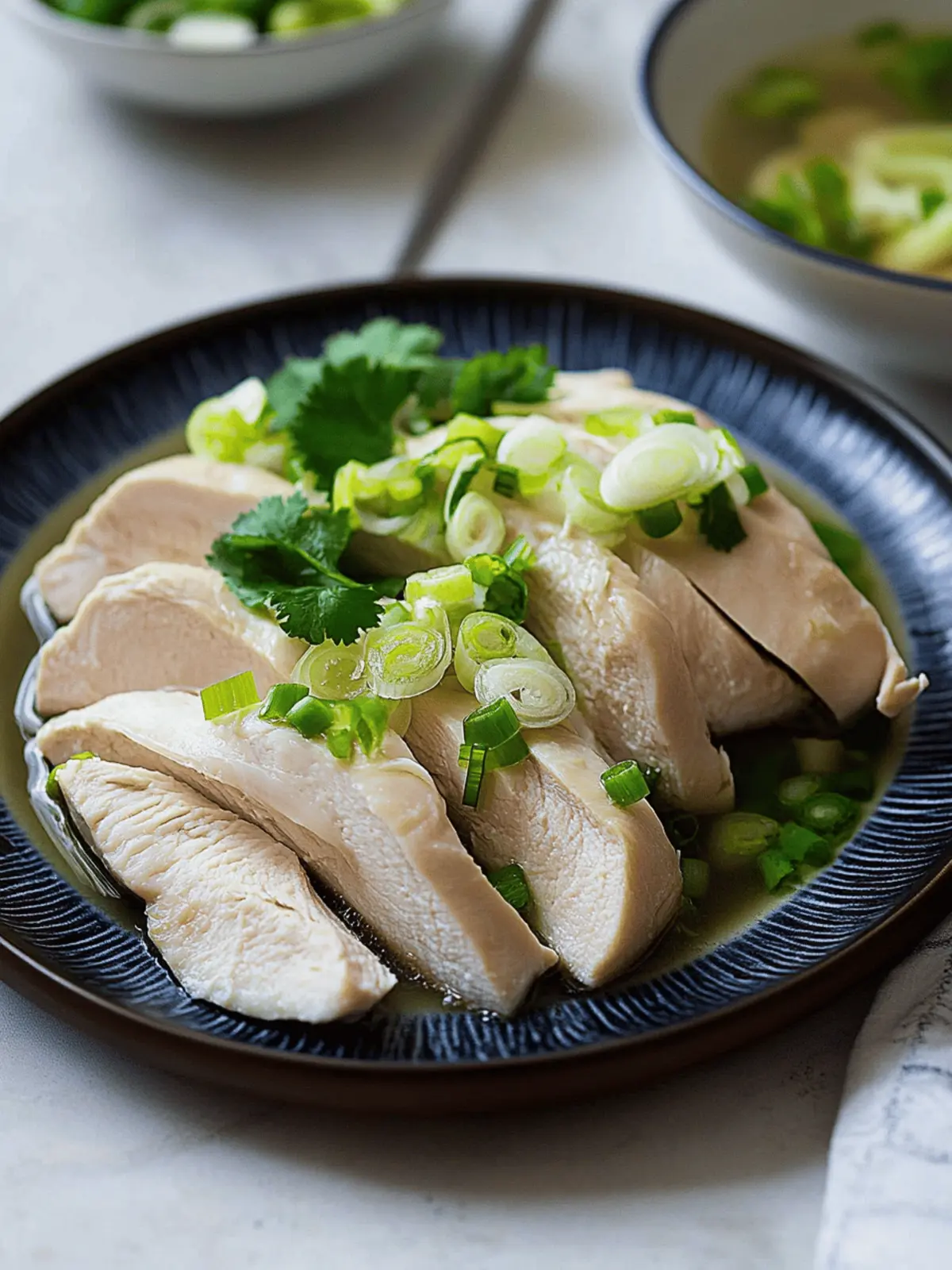 Steamed Fuding White Tea Poached Chicken with Ginger-Soy Sauce