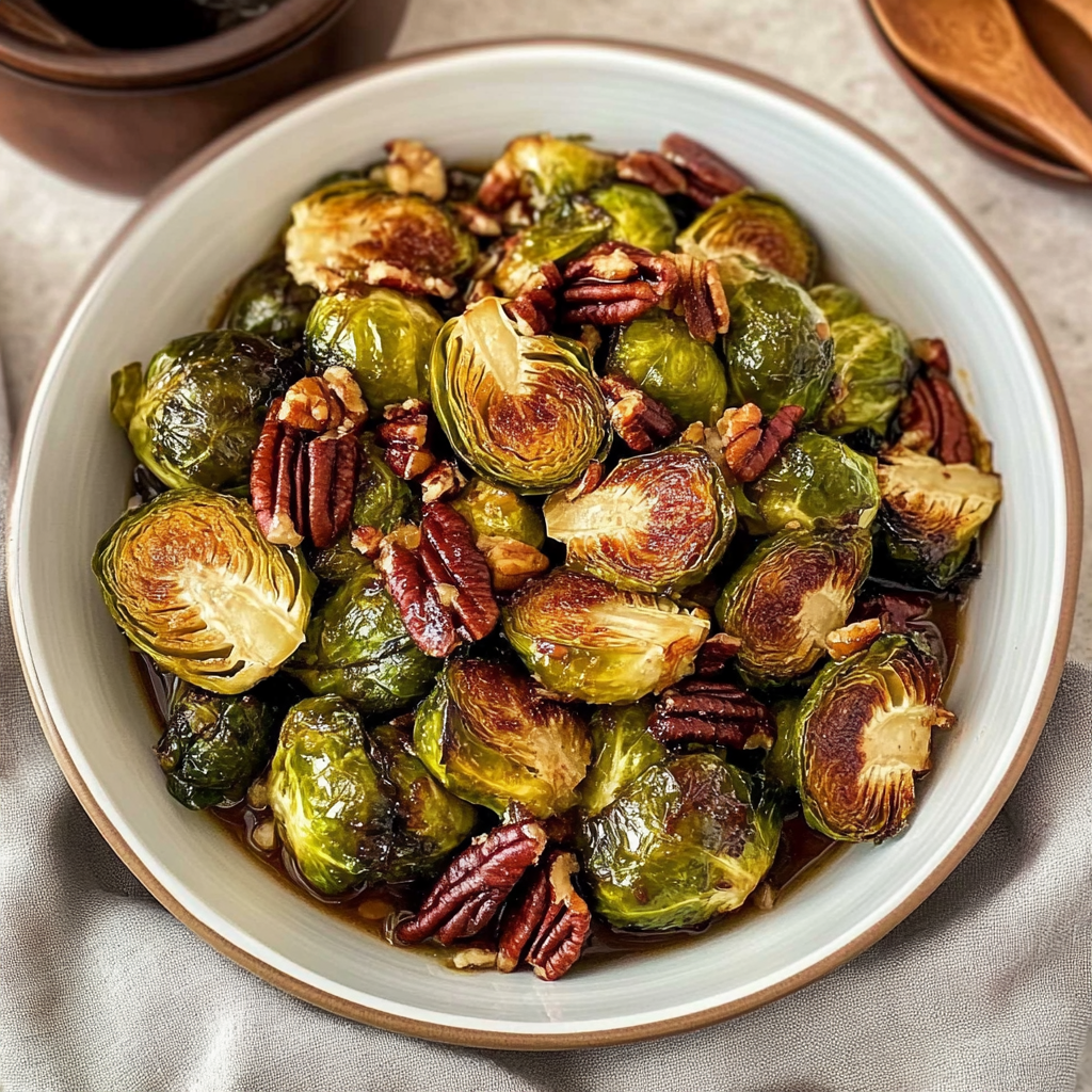 Maple-Glazed Brussels Sprouts with Toasted Pecans