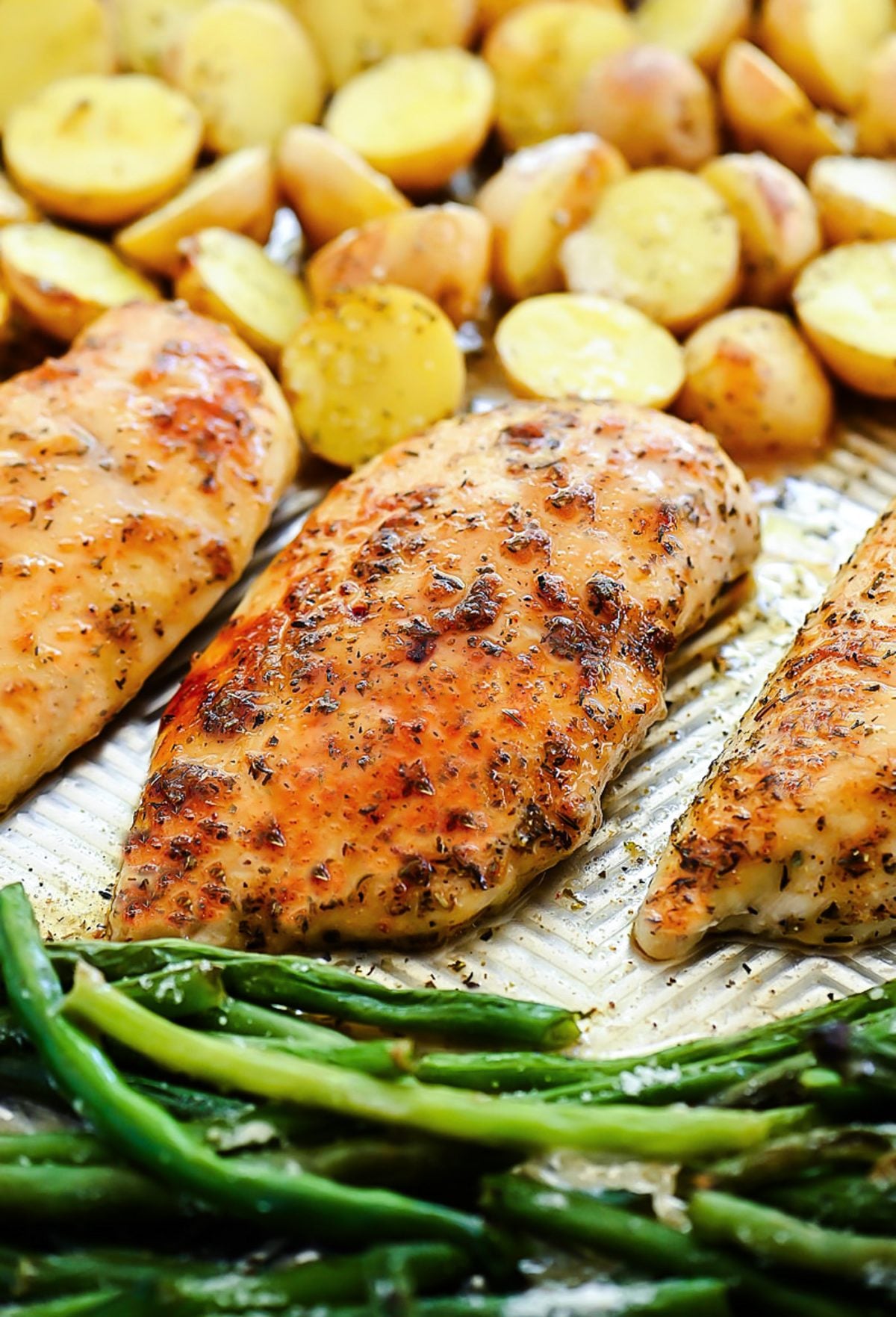 Sheet Pan Cajun-Spiced Chicken with Sweet Potato and Green Beans