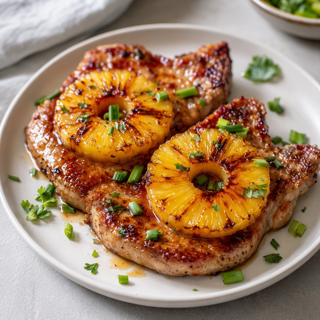 Hawaiian-Style Pineapple Pork Chops