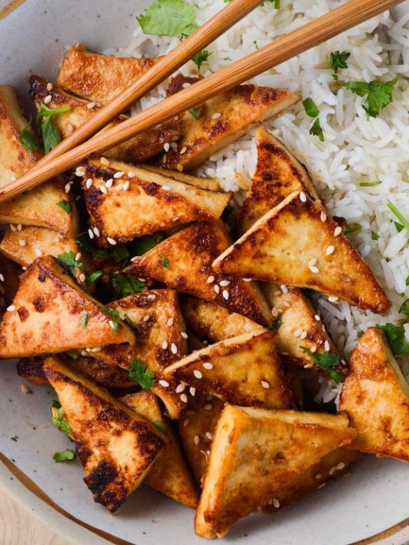 Stir-Fried Tofu and Vegetables with Miso-Ginger Glaze
