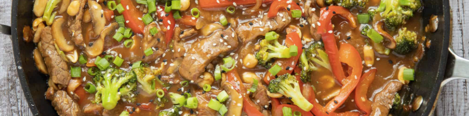 Stir-Fried Beef with Root Vegetable Trio in Spicy Garlic Sauce