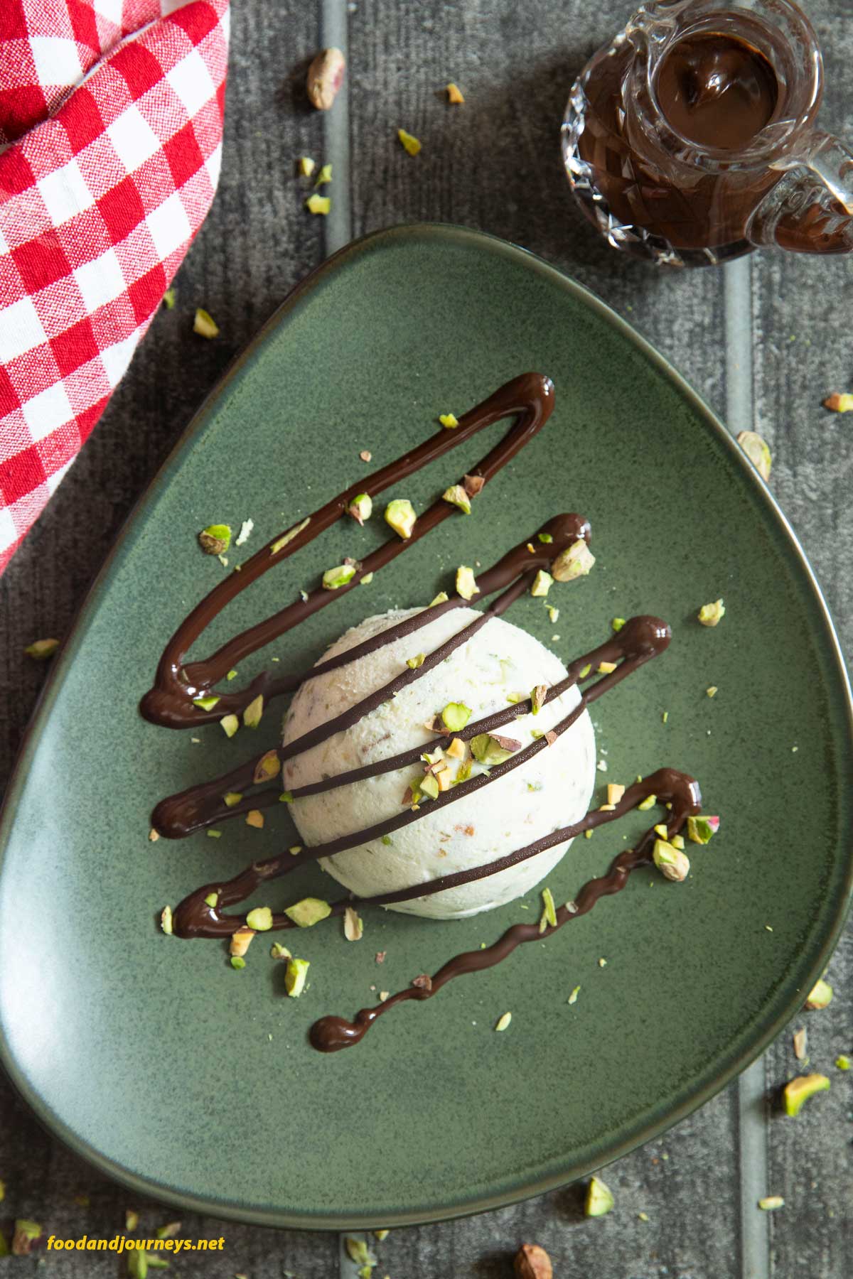 Rosewater Pistachio Semifreddo with Cardamom