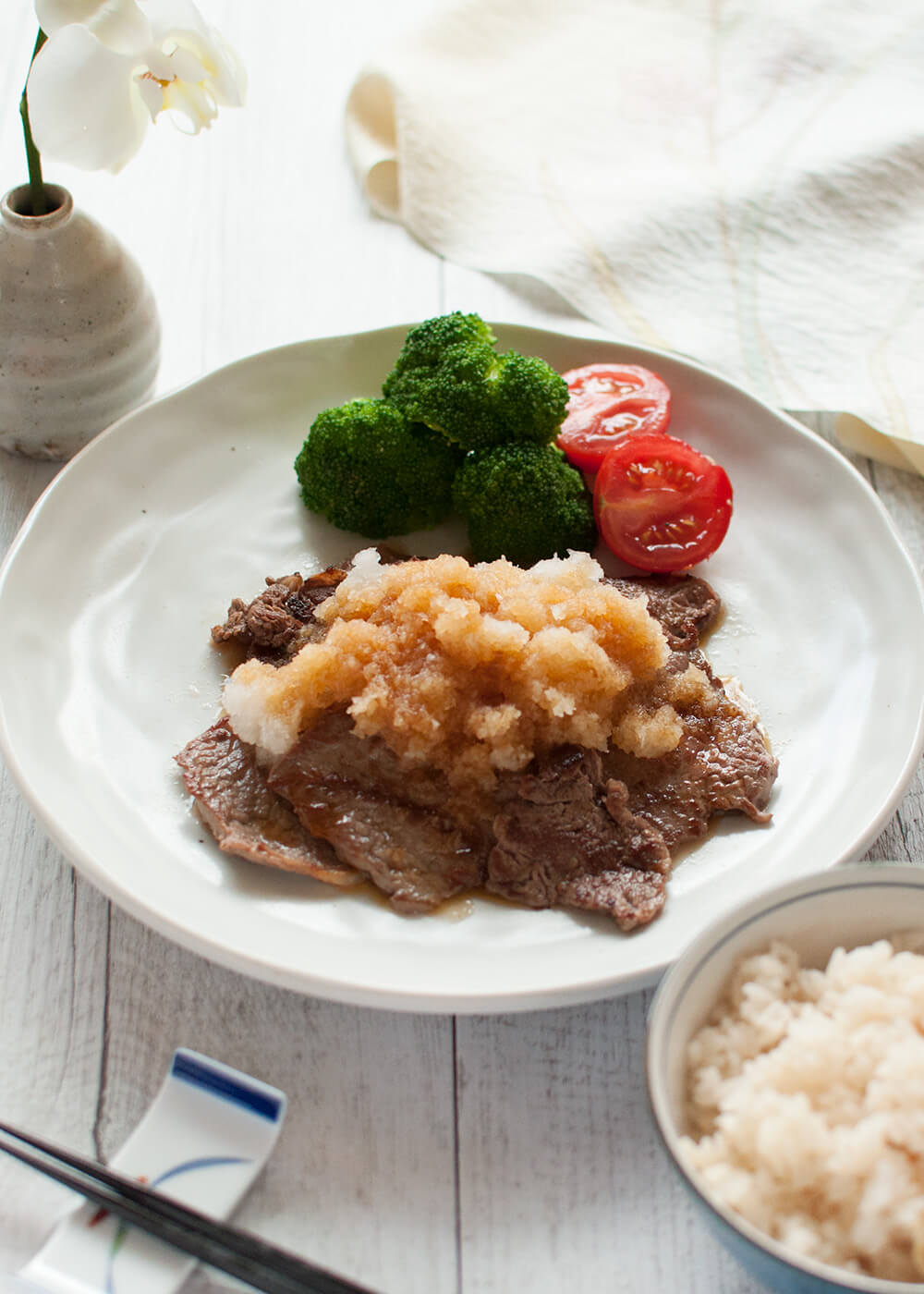 Simmered Beef and Daikon Root in Soy-Mirin Broth