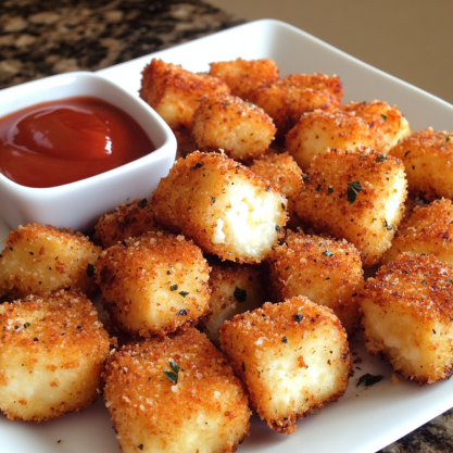 Crisp Fried Cheese Bread Bites