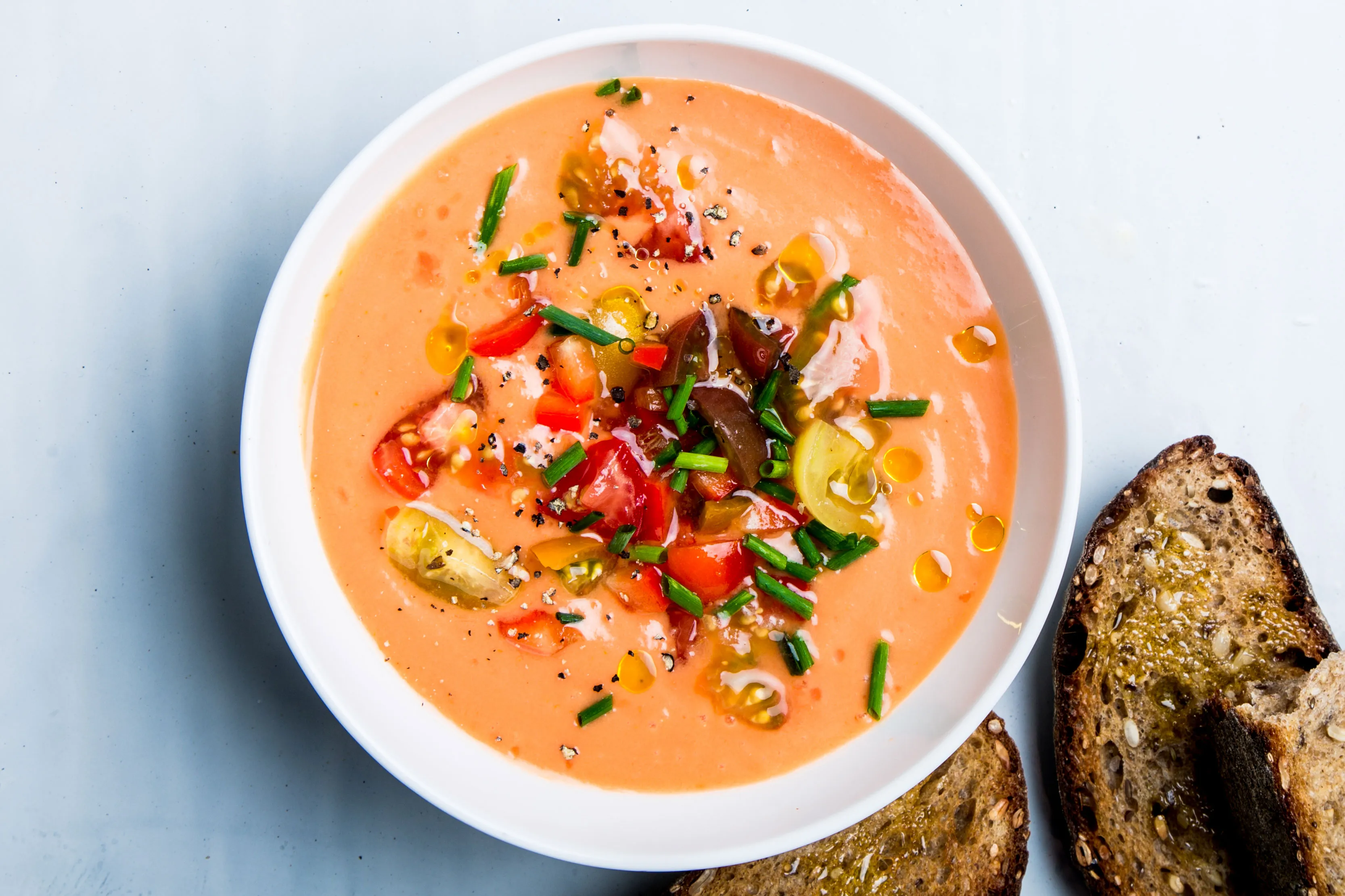 Spiced Gazpacho with Roasted Garlic and Sherry Vinegar