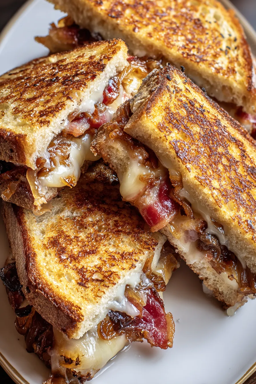 Caramelized Onion and Swiss Cheese Beef Skillet Sandwiches