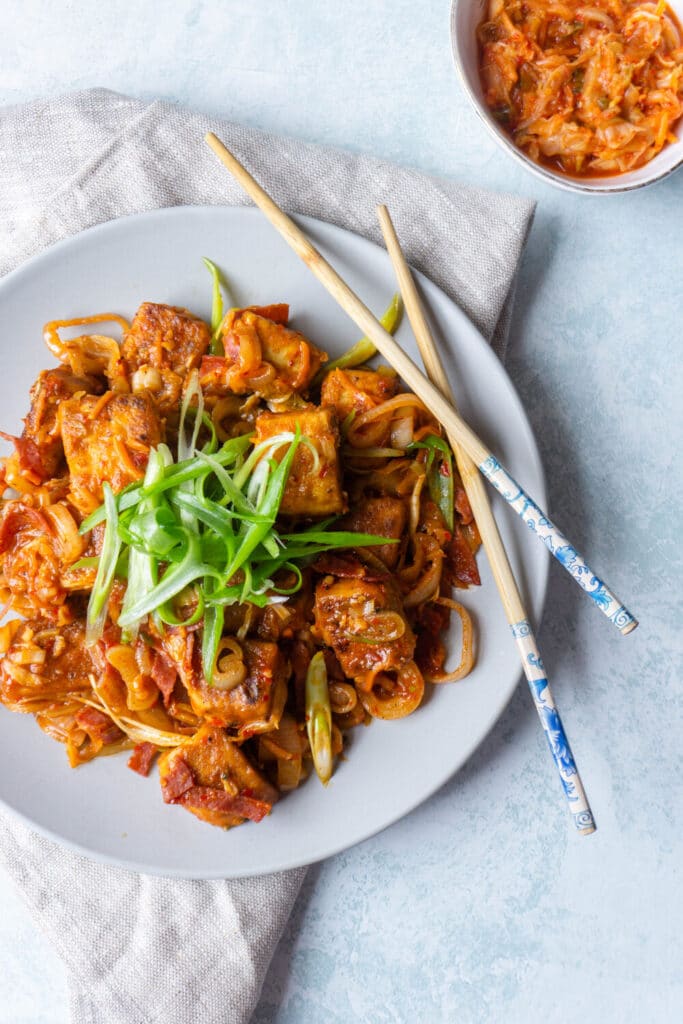 BBQ Stir-Fry with Tofu and Kimchi