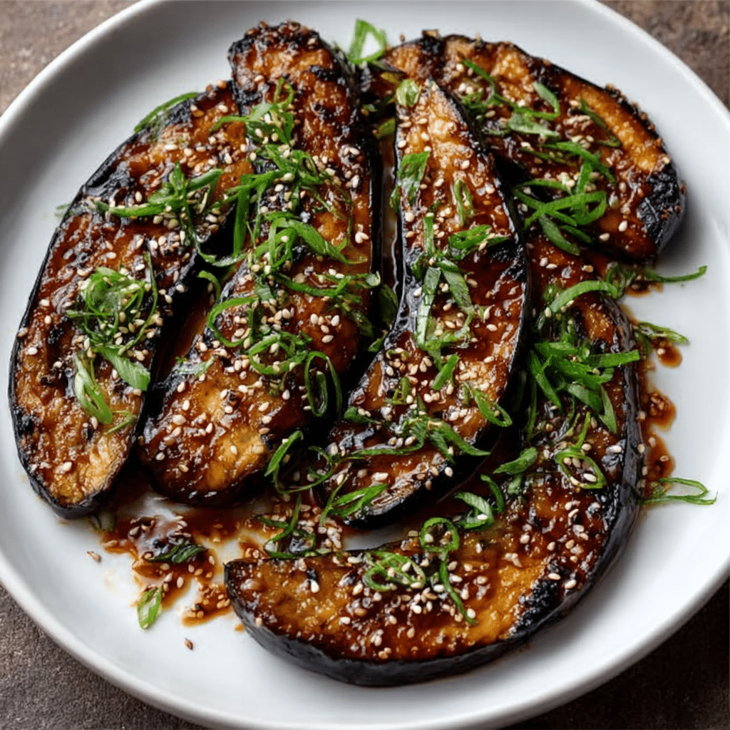 Pan-Fried Miso-Glazed Eggplant with Sesame Seeds