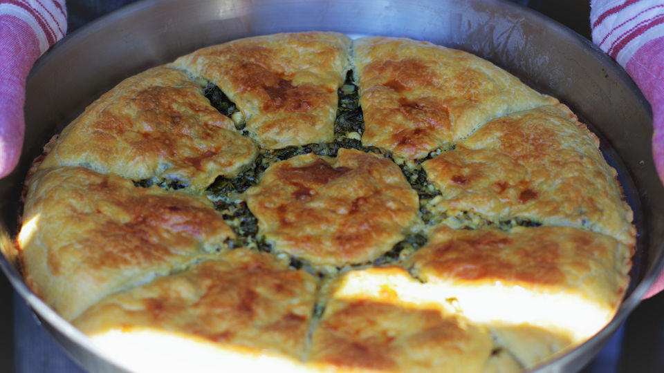 Creamy Yogurt and Walnut Burek with Spinach