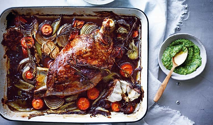 Slow-Roasted Mediterranean Lamb Shoulder with Herb-Infused Jus