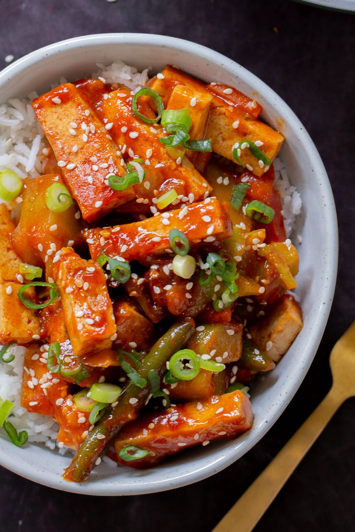Spicy Korean-Inspired Tofu Stir Fry with Gochujang Sauce