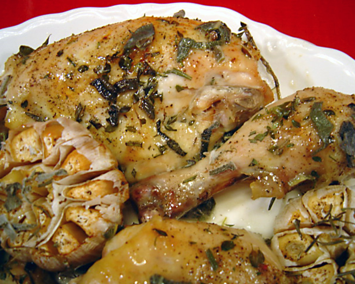 Herb-Rubbed Roasted Chicken with Garlic and Lemon for Passover