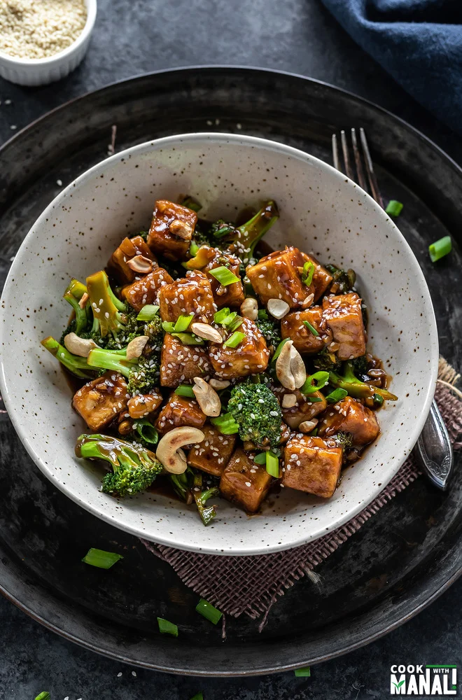 Stir-Fried Tofu and Broccoli with Ginger-Sesame Sauce