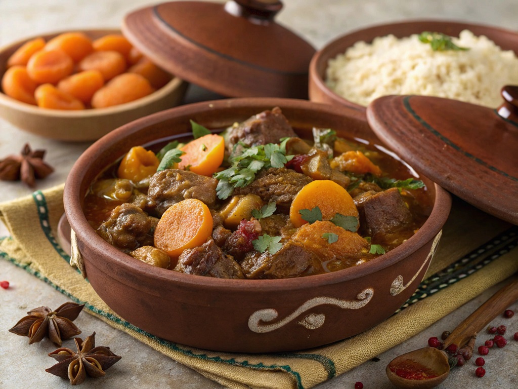 Saffron-Infused Lamb Tagine with Apricots