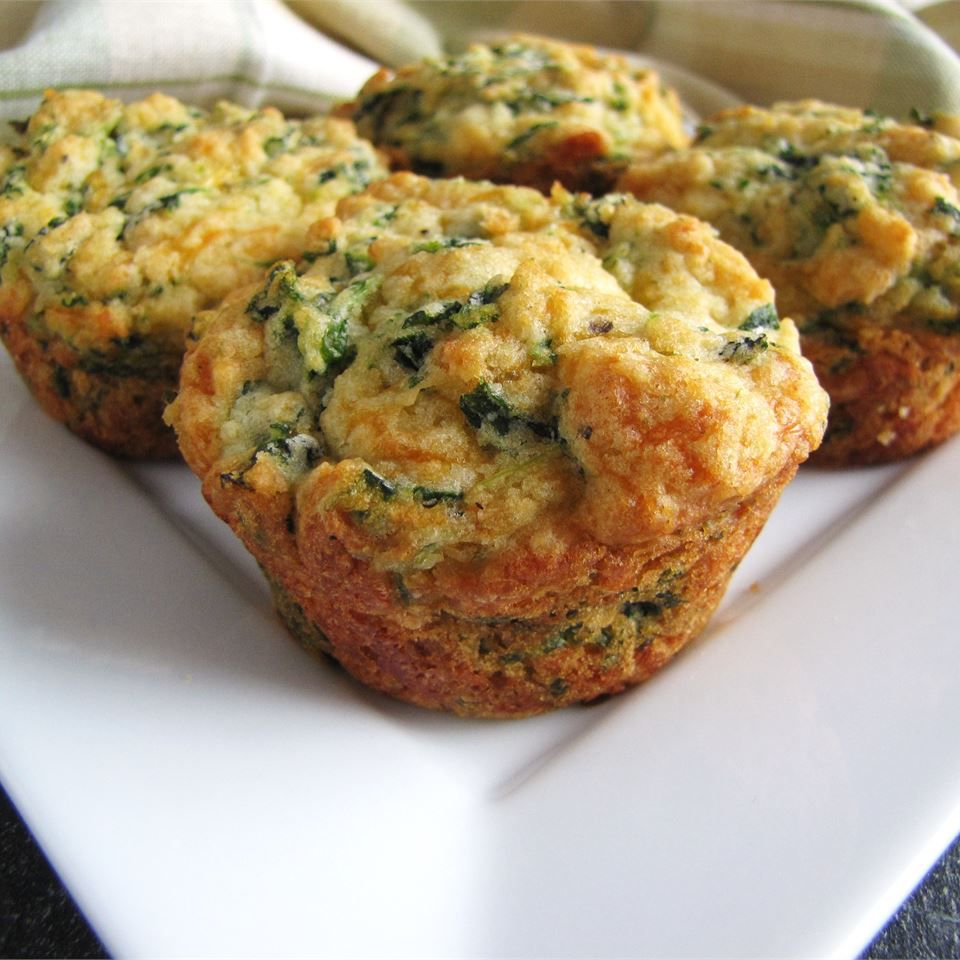 Cheddar and Spinach Breakfast Muffins with Chives
