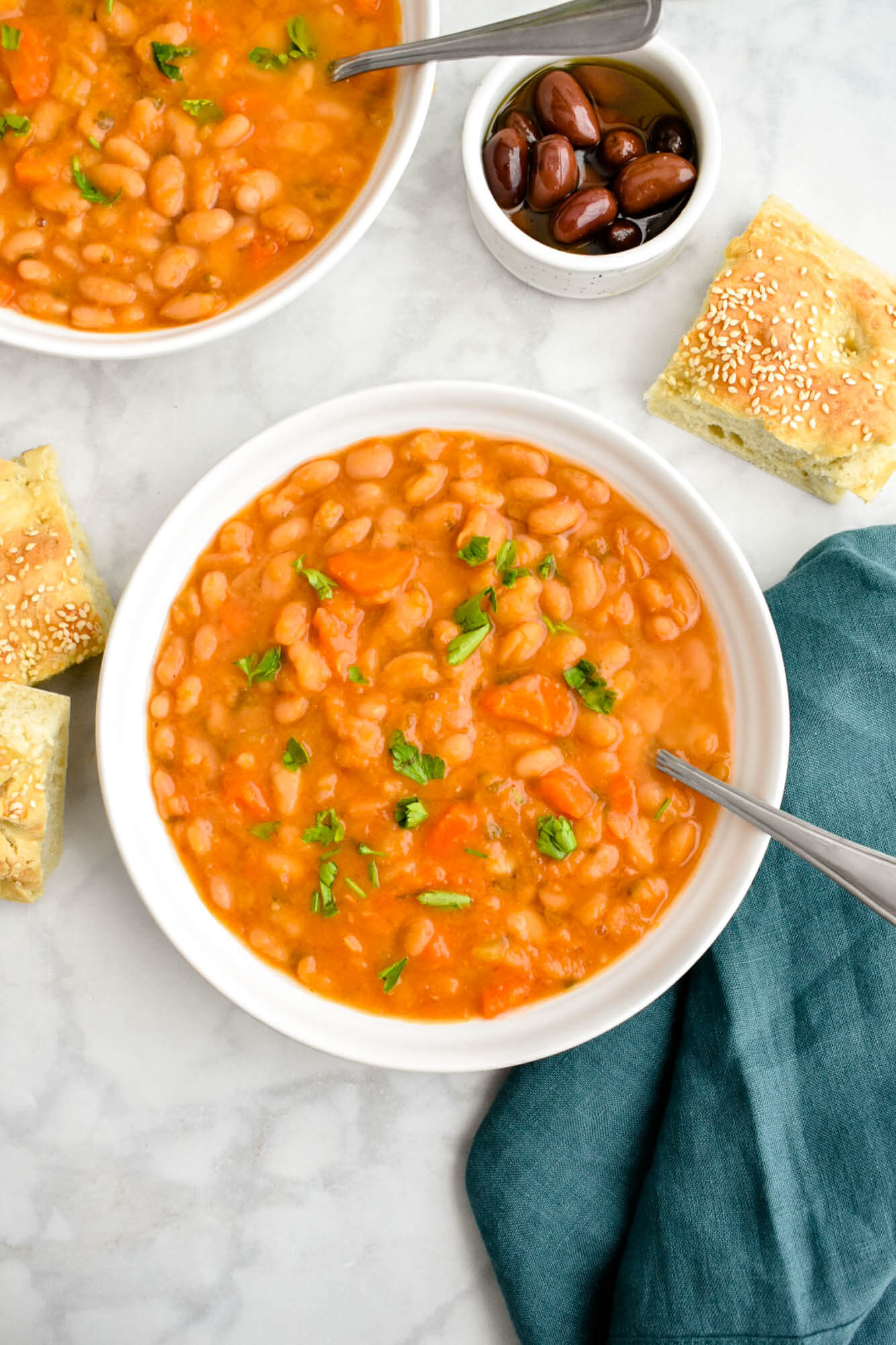 Slow-Simmered Fasolada Greek White Bean Soup