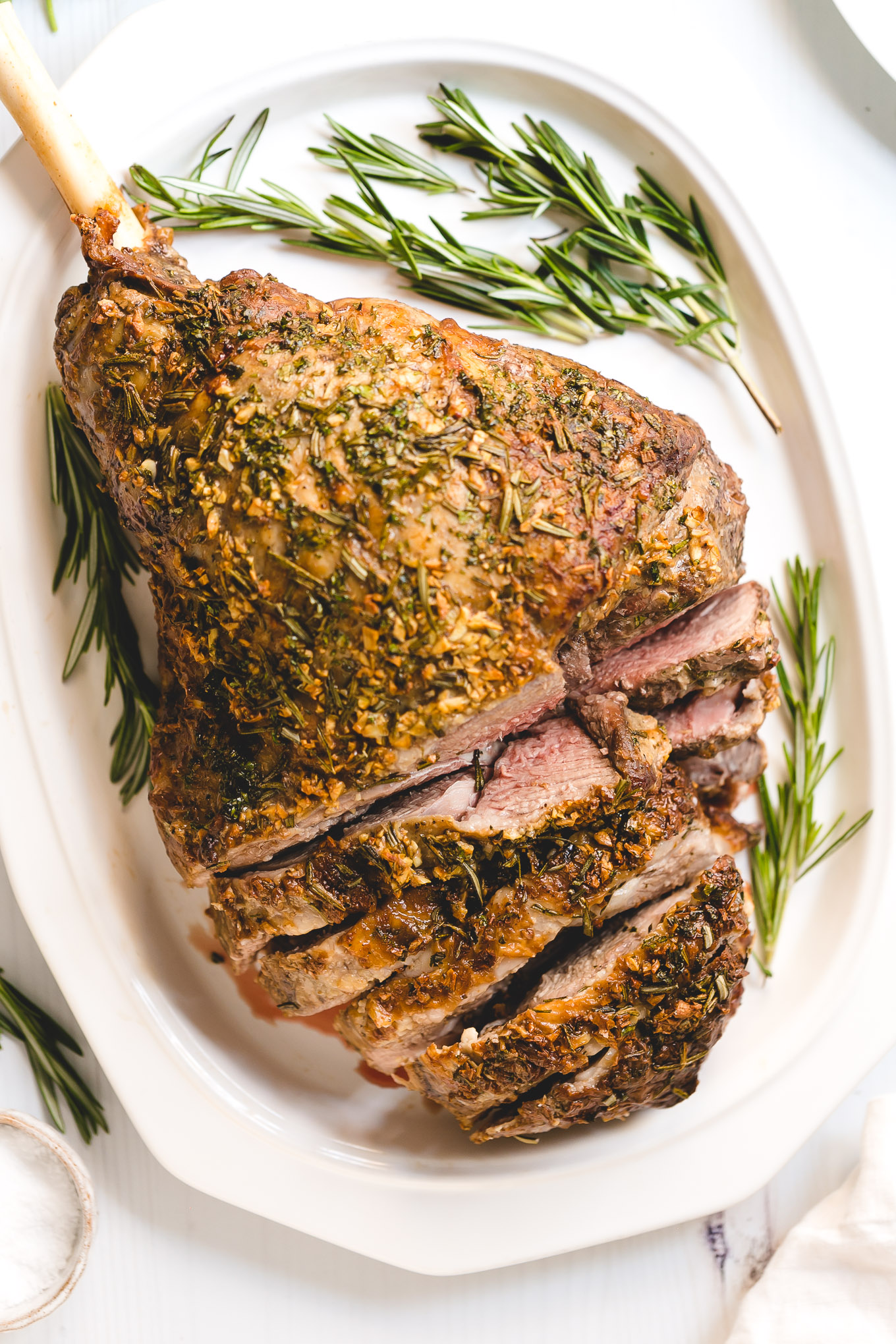 Baked Herb-Roasted Lamb with Garlic and Rosemary