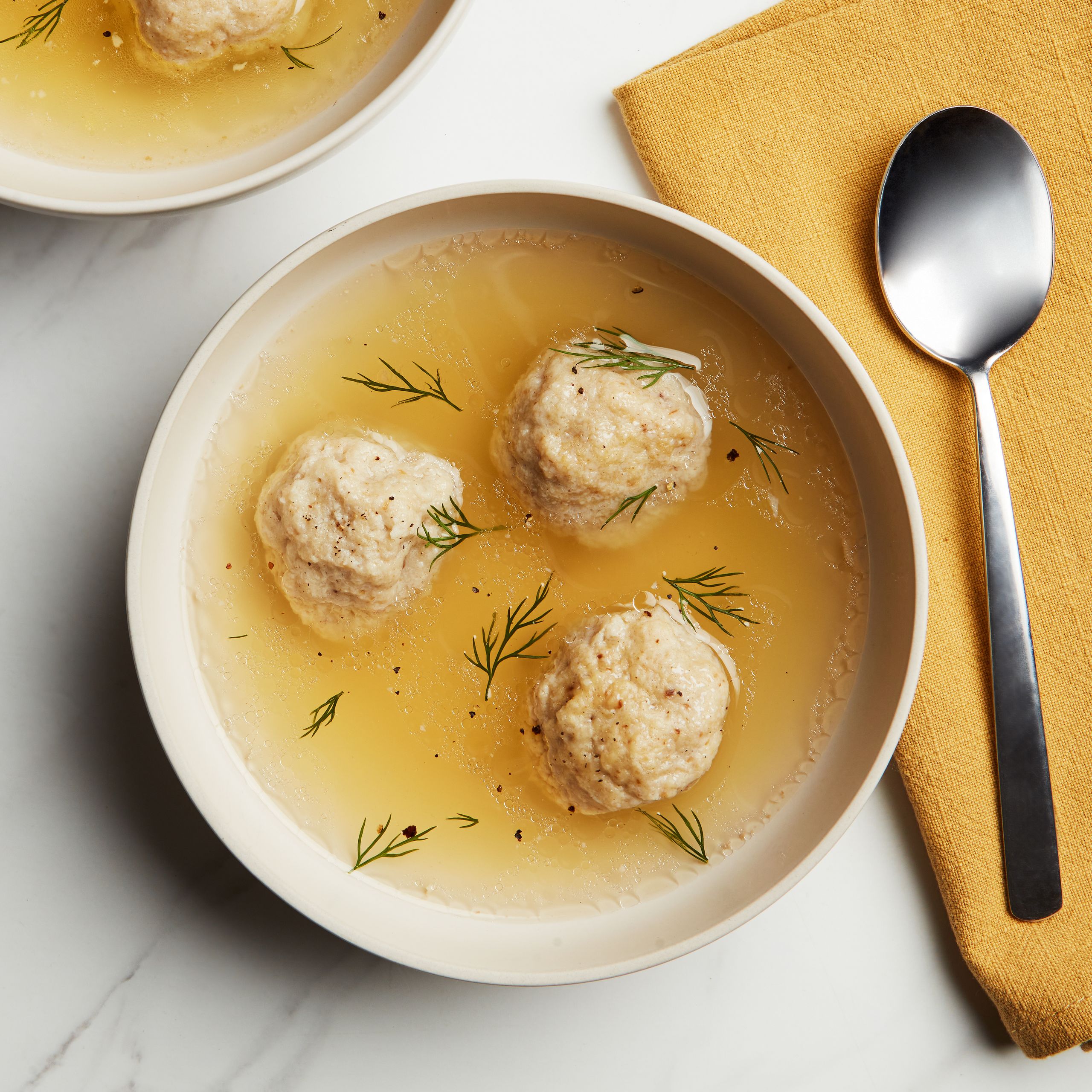 Egg and Horseradish Matzo Ball Soup