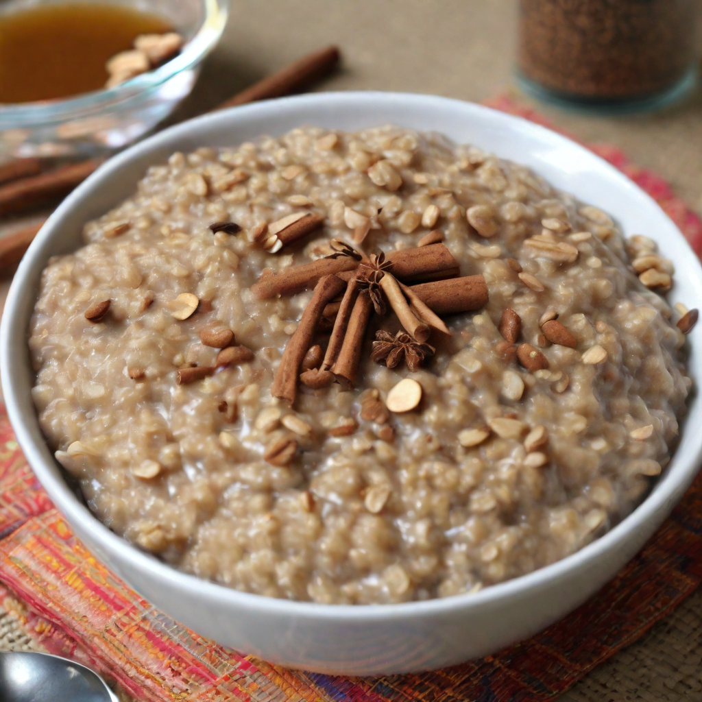 Chai-Spiced Oatmeal with Honey and Toasted Almonds