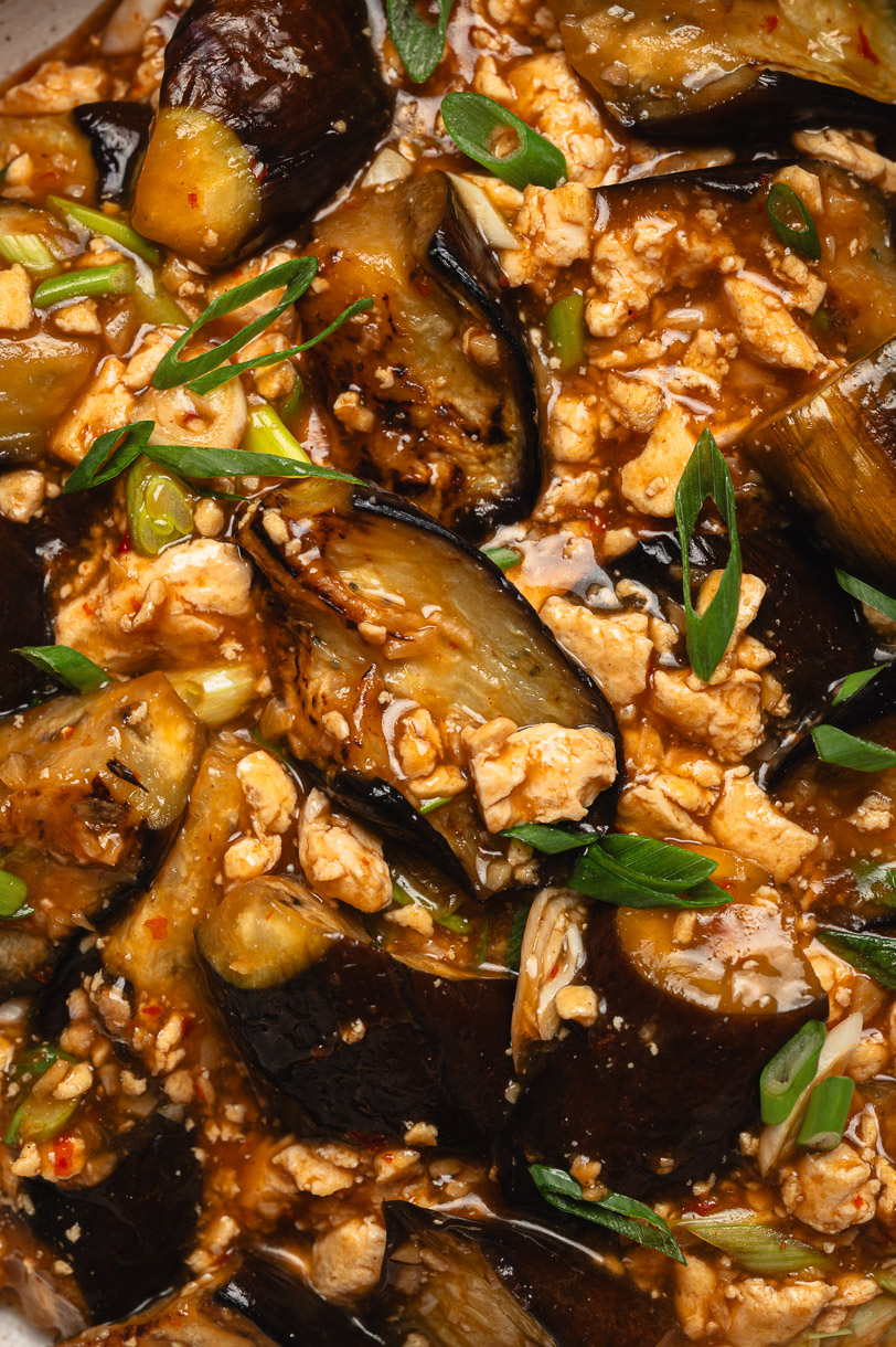 Eggplant Stir-Fry with Garlic and Sesame Oil