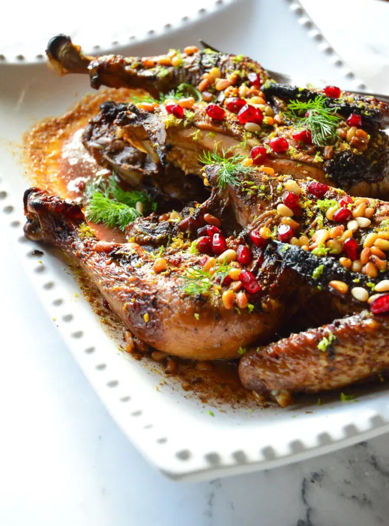 Baked Haroset-Stuffed Chicken with Pomegranate Glaze