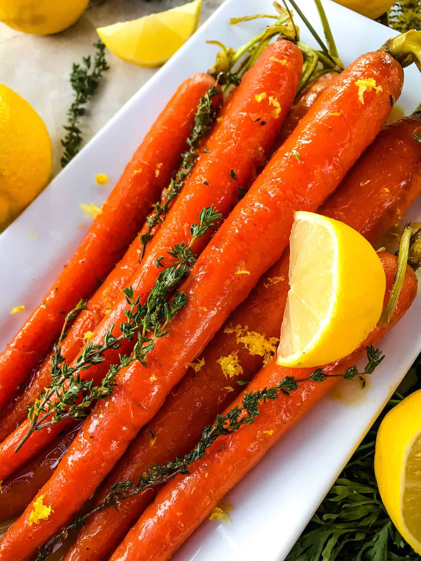 Shrub-Glazed Roasted Carrots with Thyme and Lemon