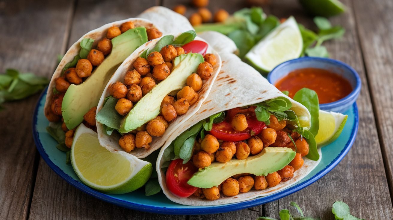 No-Bake Vegan Chickpea and Avocado Salad Wraps
