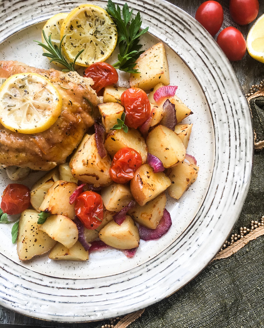 Sheet Pan Citrus-Honey Glazed Chicken with Roasted Vegetables